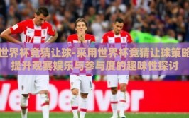 世界杯竞猜让球-采用世界杯竞猜让球策略提升观赛娱乐与参与度的趣味性探讨
