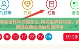 网易世界杯彩票怎么-网易世界杯彩票，解锁观赛新体验的智能平台