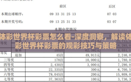 体彩世界杯彩票怎么看-深度洞察，解读体彩世界杯彩票的观彩技巧与策略