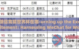 微信竞猜世界杯在哪-urning up the Excitement: Harnessing WeChat for World Cup Predictions and Winning Guesses Unveiled