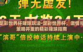 足彩世界杯赌球玩法-足彩世界杯，激情与策略并重的精彩赌球指南