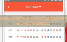 世界杯彩票有效期-世界杯彩票的美好与约束，探讨有效期之谜