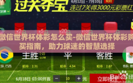微信世界杯体彩怎么买-微信世界杯体彩购买指南，助力球迷的智慧选择