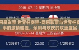 网易彩票 世界杯赛程-网易彩票与世界杯赛事的激情碰撞，预测与欢庆的双重盛宴