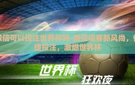 微信可以投注世界杯吗-微信观赛新风尚，便捷投注，激燃世界杯