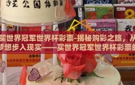 买世界冠军世界杯彩票-揭秘购彩之旅，从梦想步入现实——买世界冠军世界杯彩票的奇妙旅程