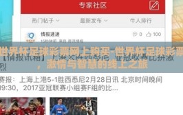 世界杯足球彩票网上购买-世界杯足球彩票，激情与智慧的线上之旅