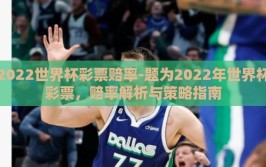2022世界杯彩票赔率-题为2022年世界杯彩票，赔率解析与策略指南