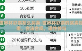 世界杯彩票怎么买卖-世界杯彩票的买卖指南，合法合规，理性参与