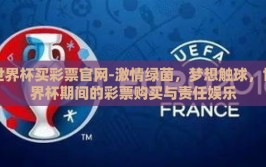 世界杯买彩票官网-激情绿茵，梦想触球，世界杯期间的彩票购买与责任娱乐