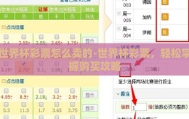 世界杯彩票怎么卖的-世界杯彩票，轻松掌握购买攻略