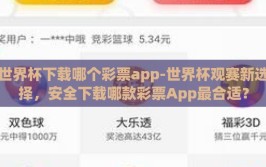 世界杯下载哪个彩票app-世界杯观赛新选择，安全下载哪款彩票App最合适？