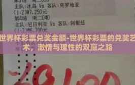世界杯彩票兑奖金额-世界杯彩票的兑奖艺术，激情与理性的双赢之路