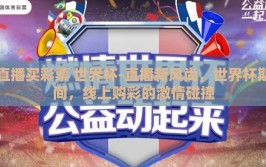 直播买彩票 世界杯-直播新风尚，世界杯期间，线上购彩的激情碰撞