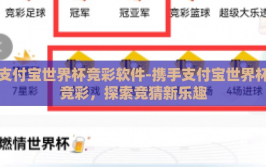 支付宝世界杯竞彩软件-携手支付宝世界杯竞彩，探索竞猜新乐趣