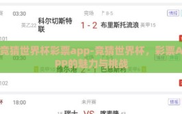 竞猜世界杯彩票app-竞猜世界杯，彩票APP的魅力与挑战