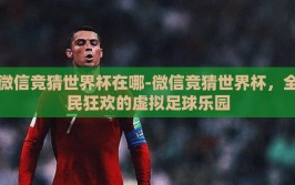 微信竞猜世界杯在哪-微信竞猜世界杯，全民狂欢的虚拟足球乐园