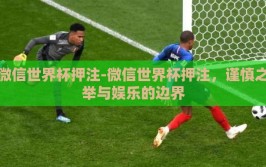 微信世界杯押注-微信世界杯押注，谨慎之举与娱乐的边界