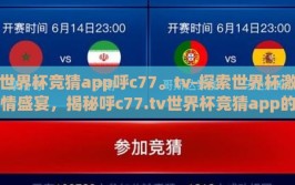 世界杯竞猜app呼c77。tv-探索世界杯激情盛宴，揭秘呼c77.tv世界杯竞猜app的魅力