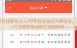 世界杯彩票收入-世界杯彩票收入的考量，双刃剑效应与国家经济的影响