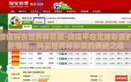 微信购买世界杯彩票-微信平台足球彩票的新潮流，购买世界杯彩票的便捷之道