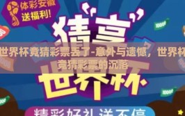 世界杯竞猜彩票丢了-意外与遗憾，世界杯竞猜彩票的沉落