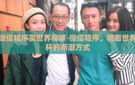 微信程序买世界杯球-微信程序，观看世界杯的新潮方式