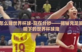 怎么赌世界杯球-赢在分秒——揭秘充足策略下的世界杯球赌