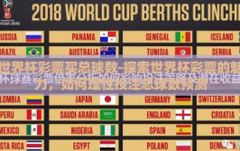 世界杯彩票买总球数-探索世界杯彩票的魅力，如何理性投注总球数预测