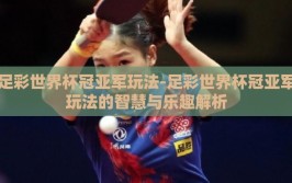 足彩世界杯冠亚军玩法-足彩世界杯冠亚军玩法的智慧与乐趣解析