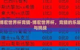 博宏世界杯竞猜-博宏世界杯，竞猜的乐趣与挑战
