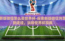 新版微信怎么买世界杯-探索新版微信购票新途径，玩转世界杯观赛