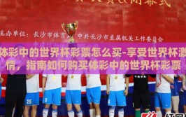 体彩中的世界杯彩票怎么买-享受世界杯激情，指南如何购买体彩中的世界杯彩票