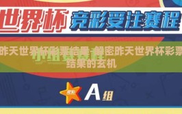 昨天世界杯彩票结果-解密昨天世界杯彩票结果的玄机