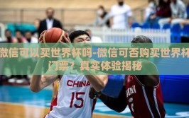 微信可以买世界杯吗-微信可否购买世界杯门票？真实体验揭秘