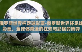 俄罗斯世界杯足球彩票-俄罗斯世界杯足球彩票，全球体育迷的狂欢与彩民的博弈