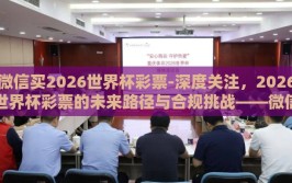 微信买2026世界杯彩票-深度关注，2026世界杯彩票的未来路径与合规挑战——微信平台能否成为合法购彩新窗口