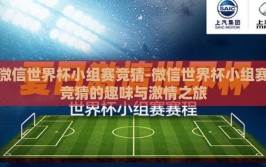 微信世界杯小组赛竞猜-微信世界杯小组赛竞猜的趣味与激情之旅