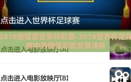 2018微信买世界杯彩票-2018世界杯足球赛中的微信彩票交易浅析