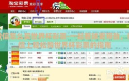 微信怎么买世界杯彩票-一起看球更带劲，微信上轻松购世界杯彩票的指南