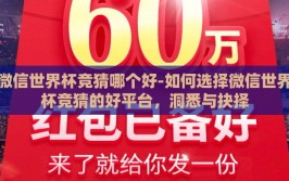 微信世界杯竞猜哪个好-如何选择微信世界杯竞猜的好平台，洞悉与抉择