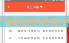 微信网上买世界杯彩票-微信与世界杯彩票，便捷与挑战并存的数字娱乐新热潮