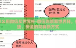 怎么用微信买世界杯-微信购票看世界杯，便捷、安全的观赛新方式