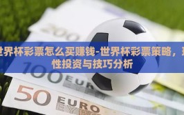 世界杯彩票怎么买赚钱-世界杯彩票策略，理性投资与技巧分析