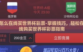 怎么在线买世界杯彩票-掌握技巧，轻松在线购买世界杯彩票指南