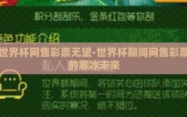 世界杯网售彩票无望-世界杯期间网售彩票的寒冰未来