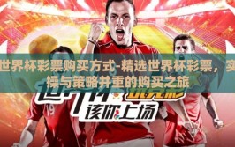 世界杯彩票购买方式-精选世界杯彩票，实操与策略并重的购买之旅