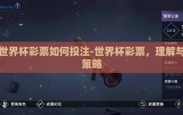 世界杯彩票如何投注-世界杯彩票，理解与策略
