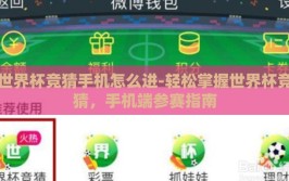 世界杯竞猜手机怎么进-轻松掌握世界杯竞猜，手机端参赛指南