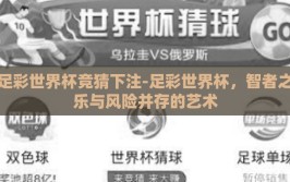 足彩世界杯竞猜下注-足彩世界杯，智者之乐与风险并存的艺术